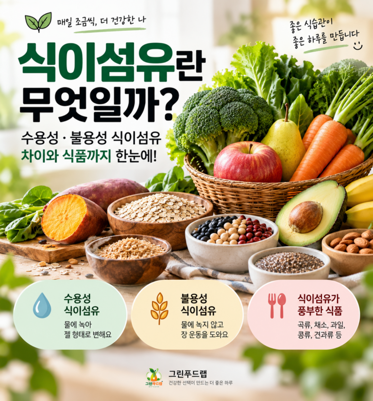 식이섬유란 무엇일까? 수용성·불용성 식이섬유 차이와 많은 식품 5 ChatGPT Image 2026년 9월 10일 오전 08 40 25